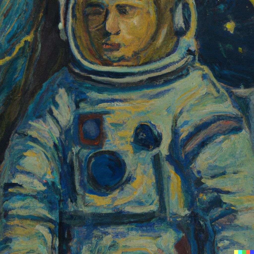 an astronaut, painting by Vincent van Gogh